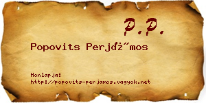Popovits Perjámos névjegykártya